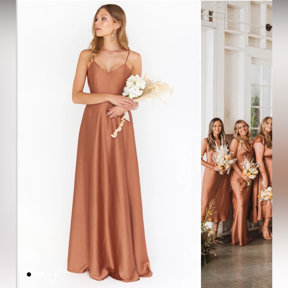 Show me your mumu Faith Maxi Dress Copper Luxe Satin Size Small